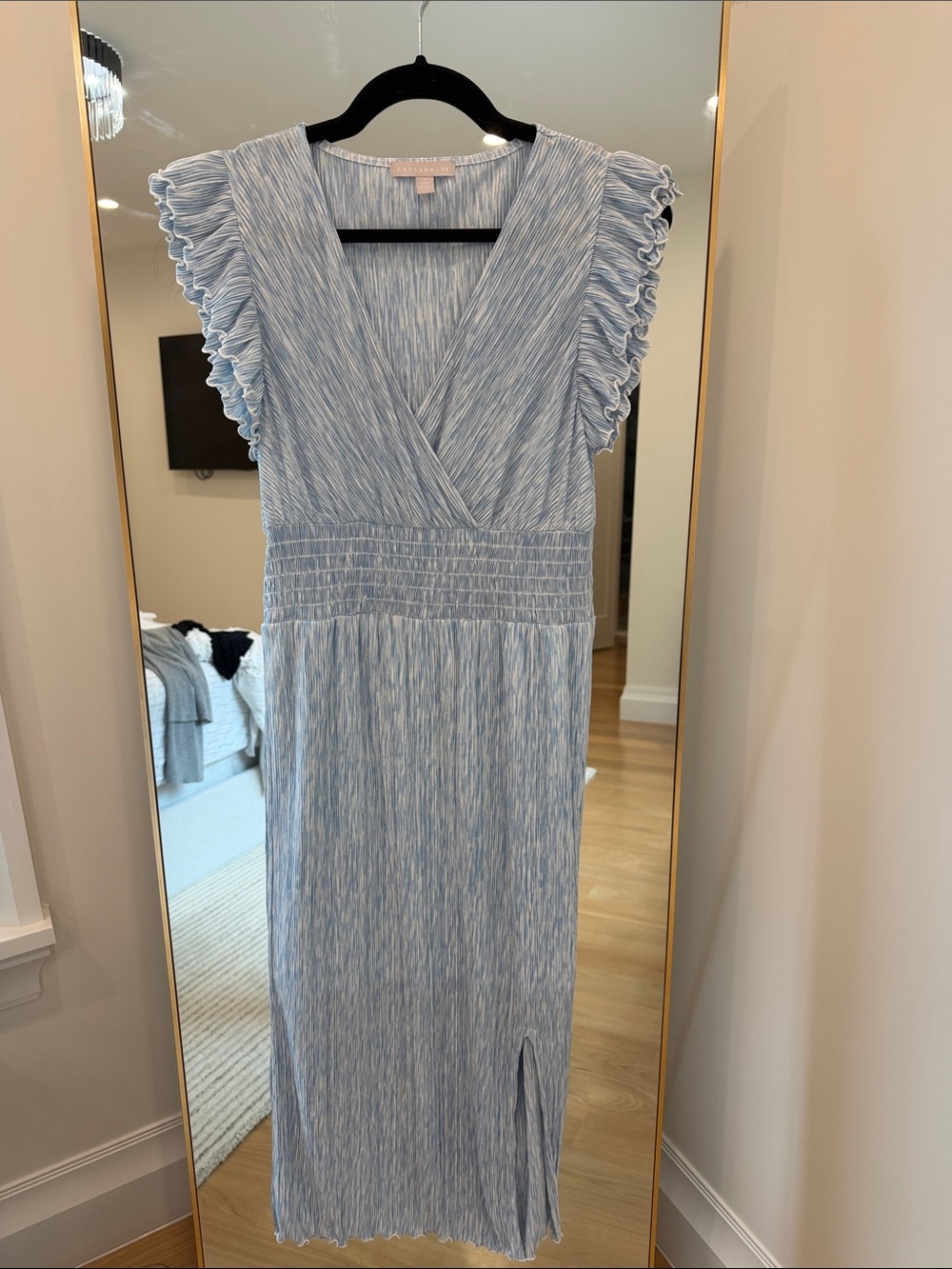 Chelsea28 Light Blue & White Stripe Midi Dress